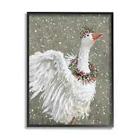 Stupell Industries Winter Goose Seasonal Botanicals Framed Giclee Art