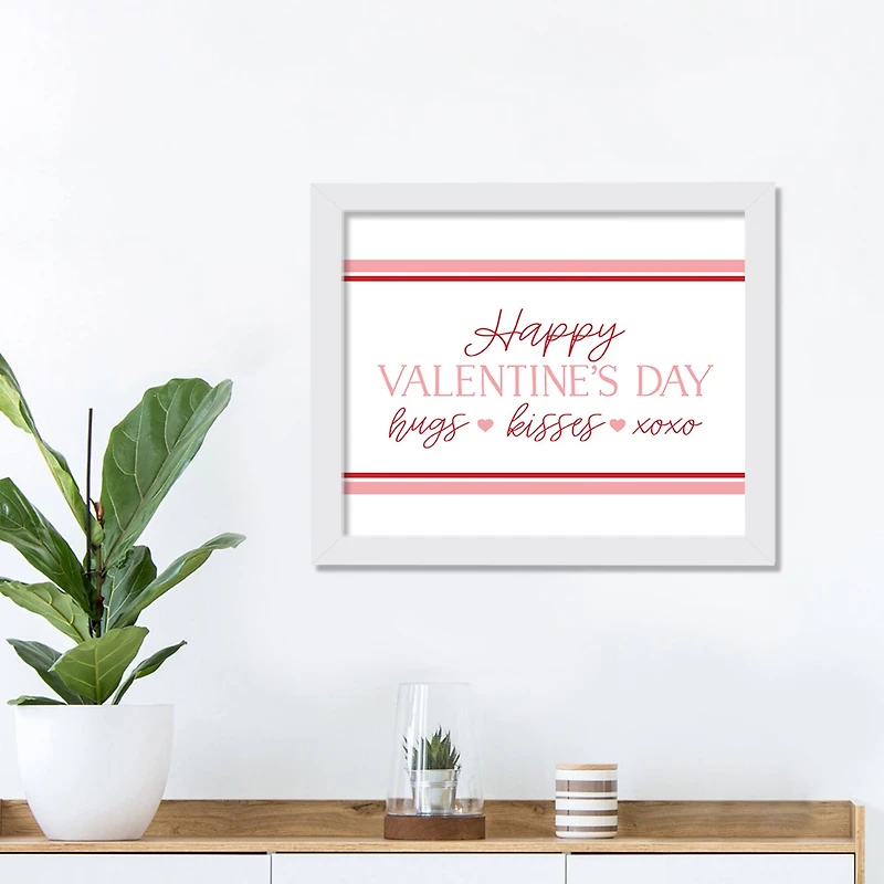 11" x 14" Happy Valentine's Day White Framed Print Wall Art