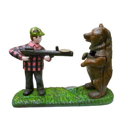 Design Toscano 7" Bear Hunt Iron Mechanical Coin Bank