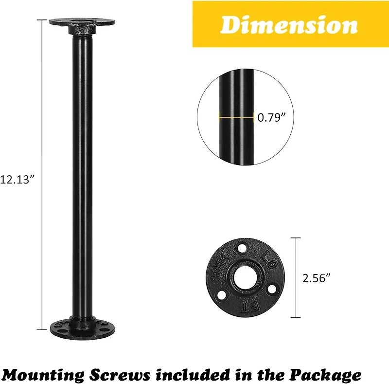 NEX™ Industrial Pipe Metal Table Legs with Casters