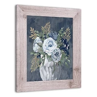 Flower Vase On Navy Western Framed Print