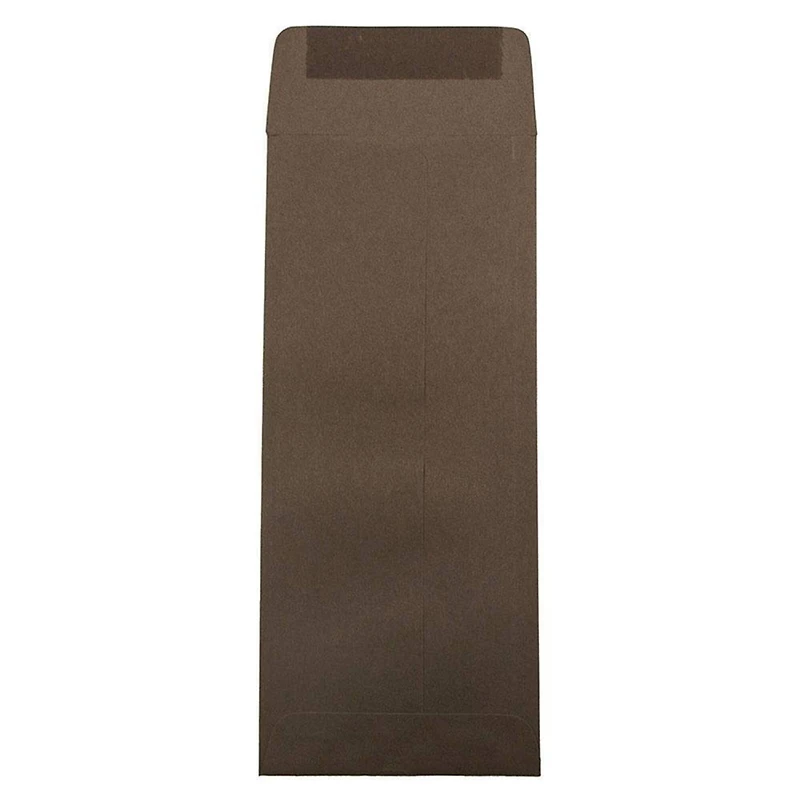 JAM Paper 4.75" x 11" Chocolate Brown Policy Business Envelopes, 50ct.