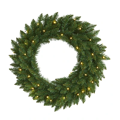 24" LED Green Pine Artificial Christmas Wreath