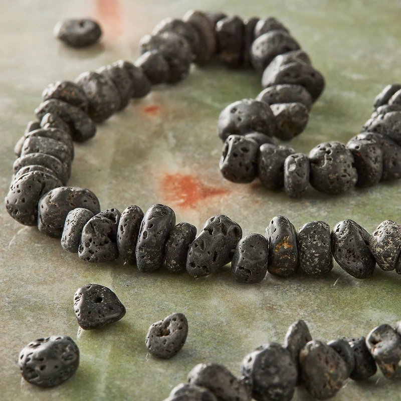 Black Lava Chip Beads by Bead Landing™, 10mm