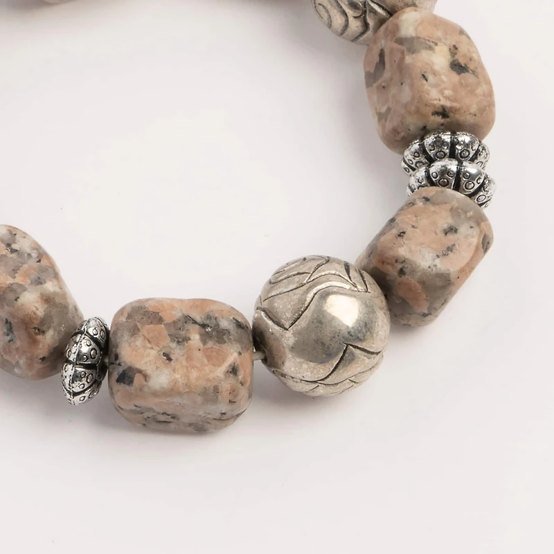 John Bead Jasper No.83 Natural Stone Stretch Bracelet