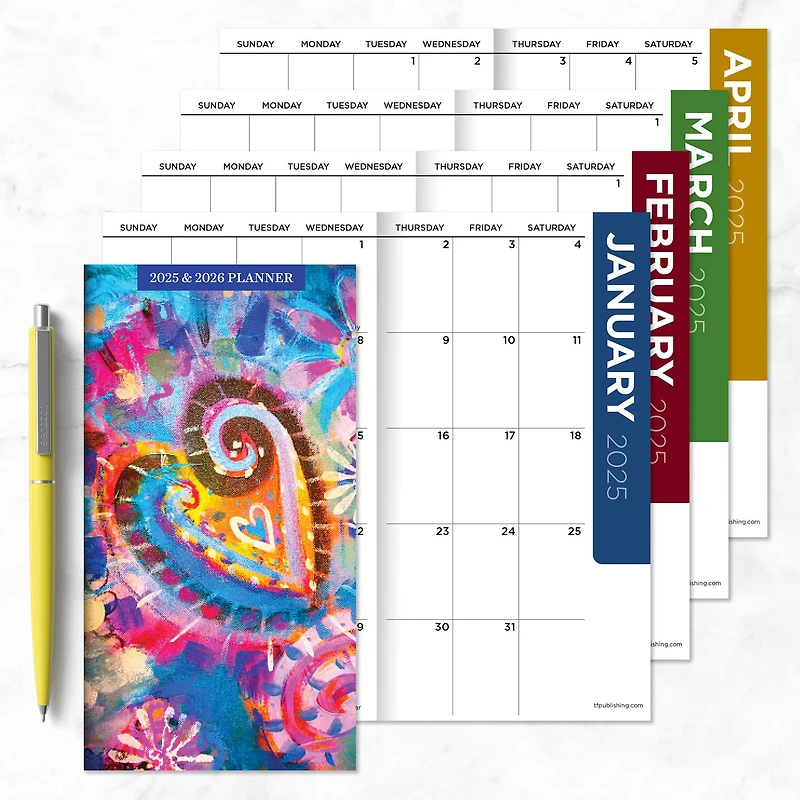 TF Publishing 2025 - 2026 Bohemian Life Small Monthly Pocket Planner