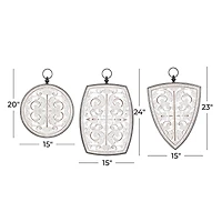 White Wood Farmhouse Geometric Wall Décor Set