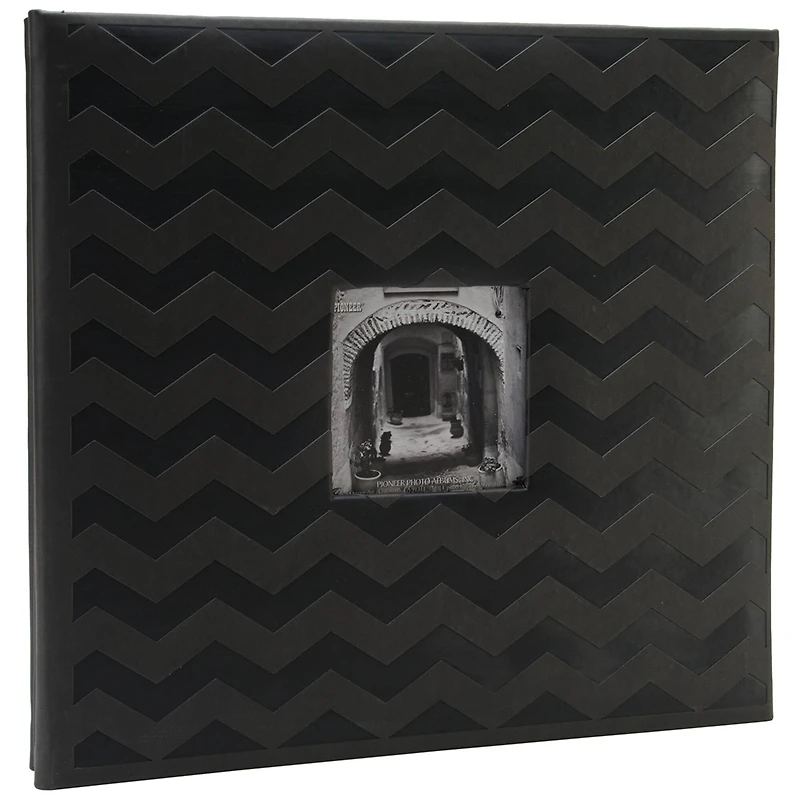 Pioneer® Black Embossed Post Bound Frame Photo Album