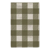 Our Cozy Kitchen Green Buffalo Check Tea Towel - Set of 2