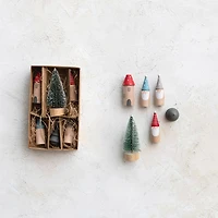 Hello Honey® Holiday Wood & Sisal House, Trees & Gnomes Décor Set