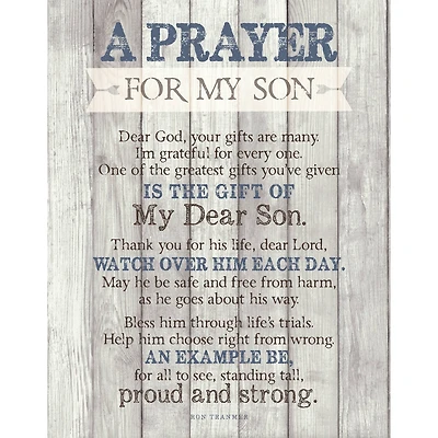 A Prayer For My Son Wall Plaque