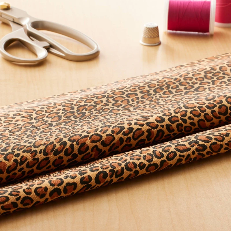 Leopard Print Cotton Fabric by Loops & Threads®