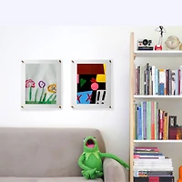 Cool Modern Frames Clear Acrylic Float Frame with Gold Hardware