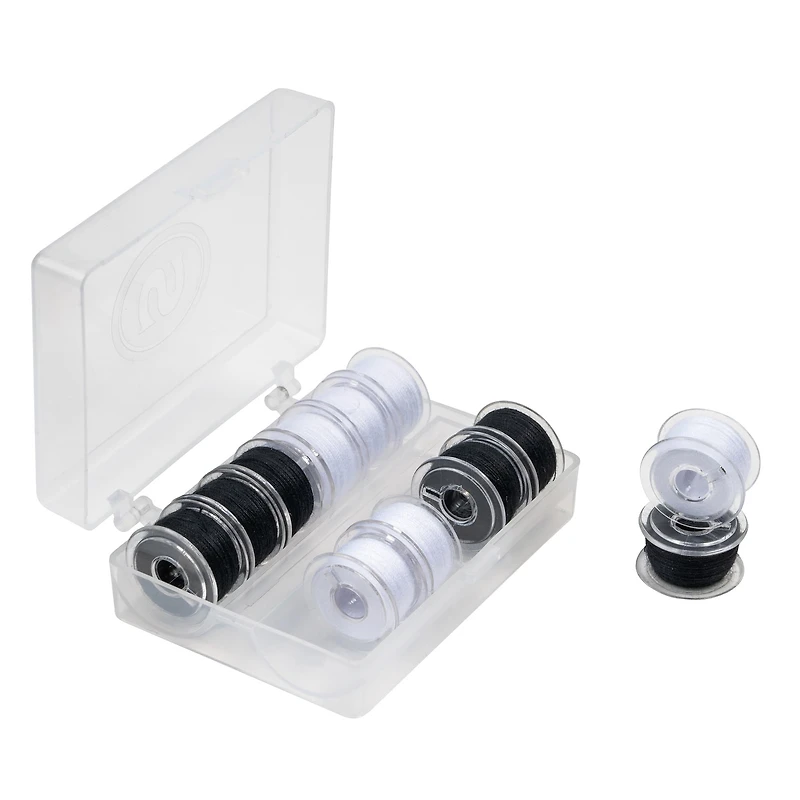 SINGER® Class 15 Black & White Threaded Bobbins with Case, 36ct.