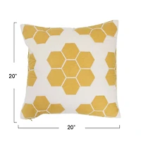 Hello Honey® Yellow & White Quilted Honeycomb Cotton Pillow