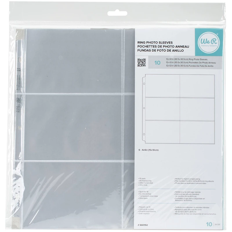 We R Memory Keepers® 12" x 12" Ring Photo Sleeves with 4" x 6" Pockets