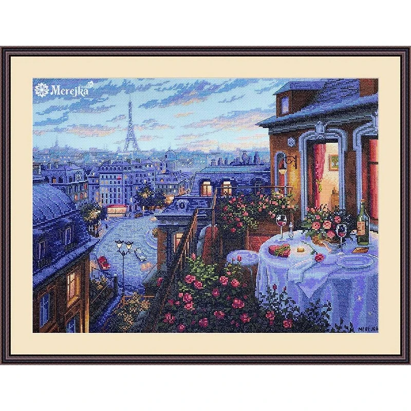 Merejka Paris Evening Deja Vu Counted Cross Stitch Kit