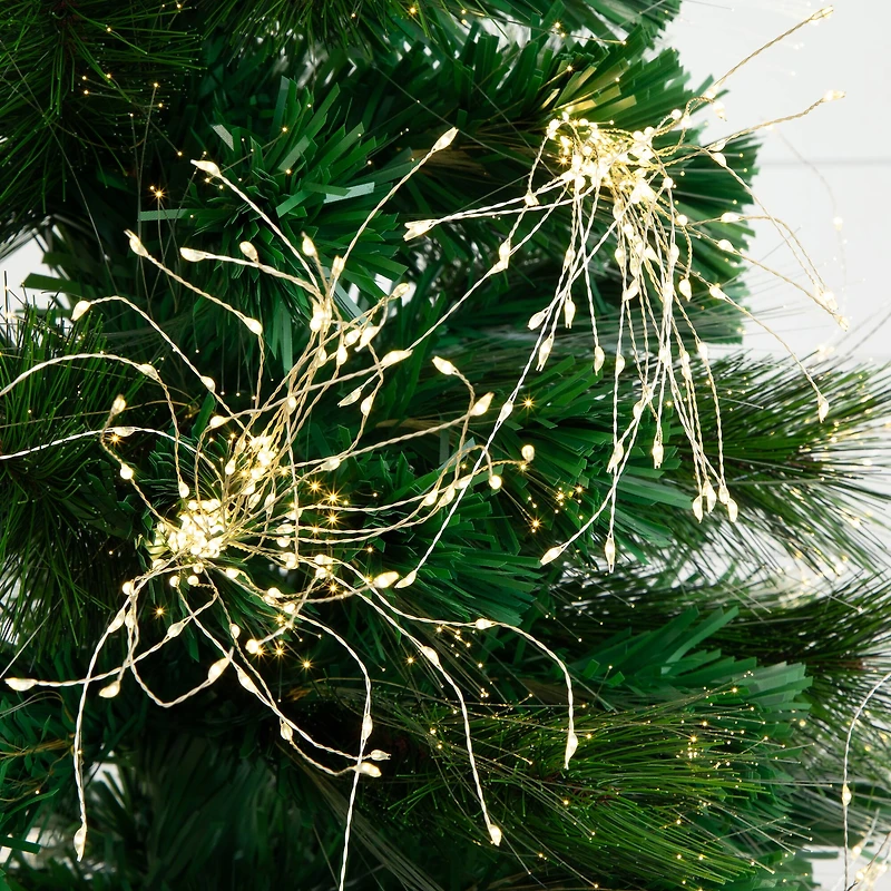 5ft. Fiber Optic Warm White LED Lights Pine Artificial Christmas Tree