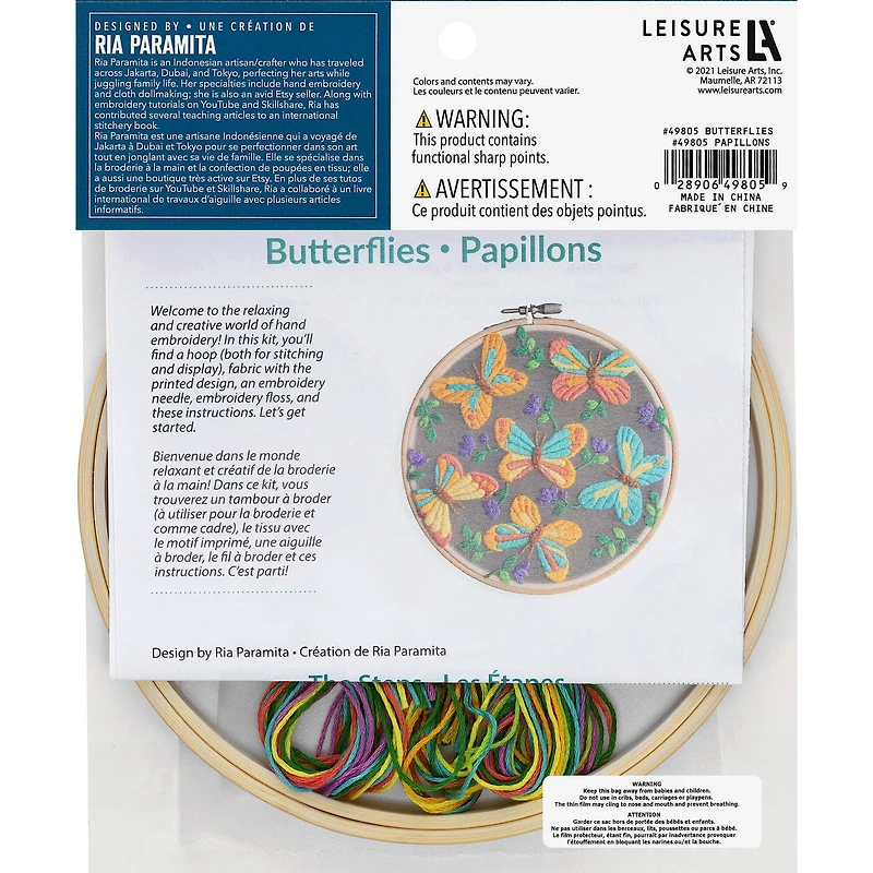 Leisure Arts® 6" Butterfly Embroidery Kit