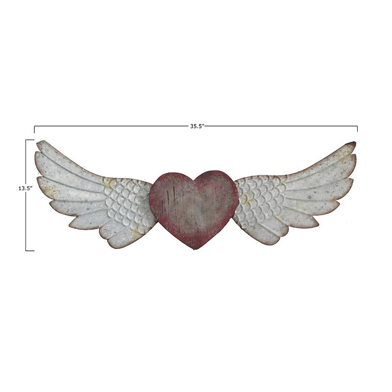 Hello Honey® 35.5" Red Heart with Wings Wall Décor