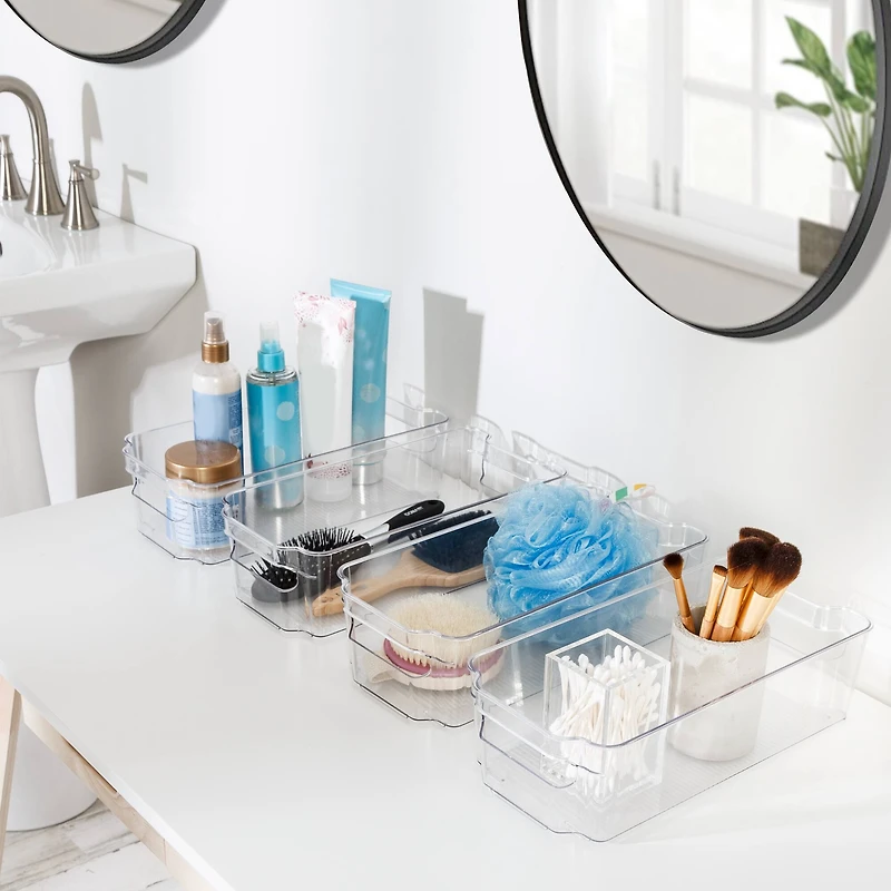 Honey Can Do Clear BPA-Free Stackable Refrigerator Organizer Storage Bins Set