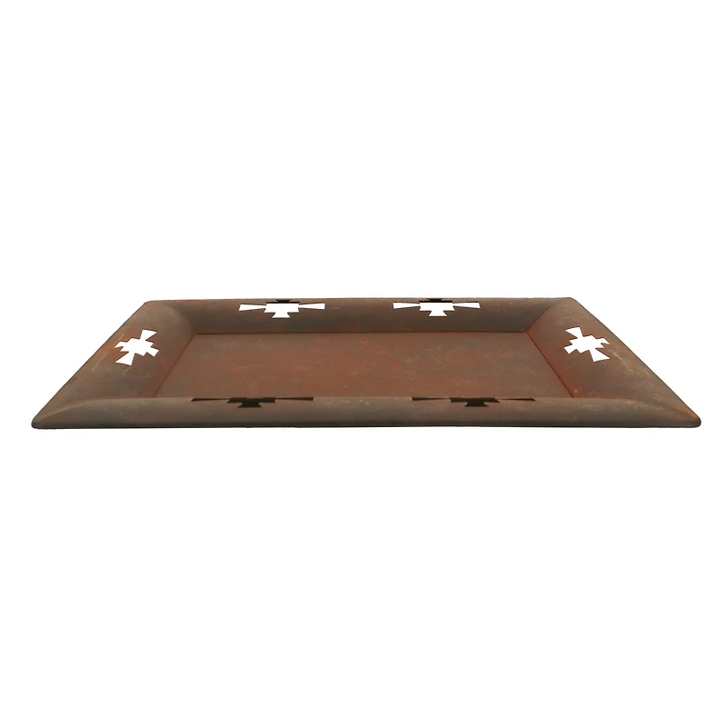 15" Red Rust Metal Tray Tabletop Décor by Ashland®
