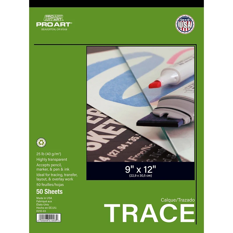 Pro Art® Tracing Paper Pad, 9" x 12"