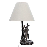 Hello Honey® 18.5" Brown & Natural Bunny Rabbit Table Lamp with Linen Empire Shade