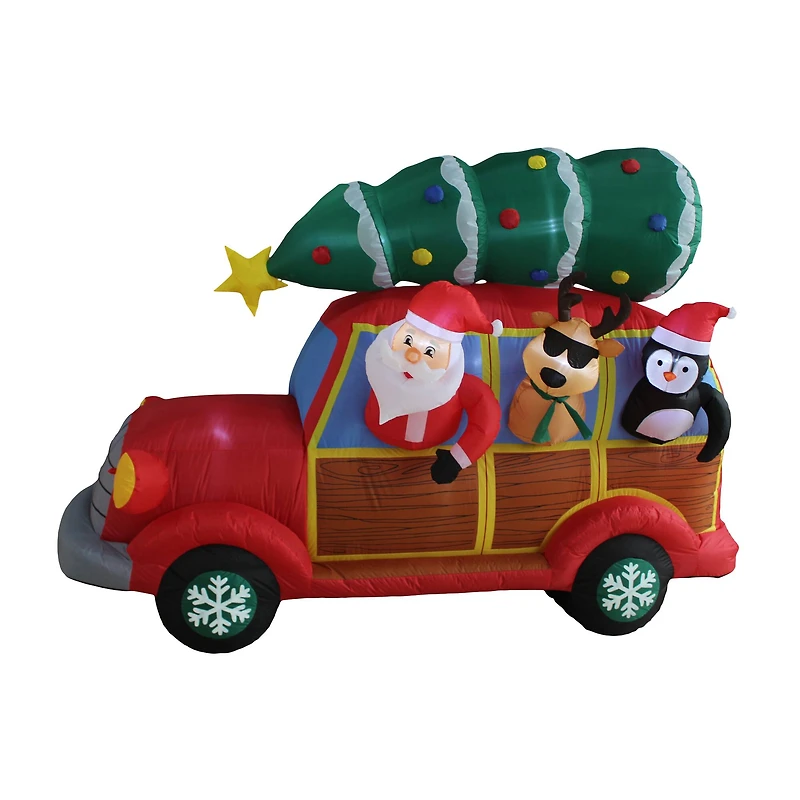 7ft. Inflatable Santa's Christmas Woody