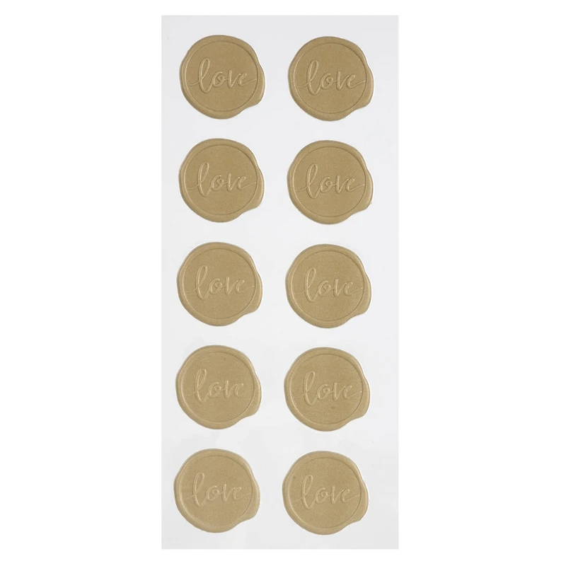 Gold Love Faux Wax Envelope Seals by Recollections™