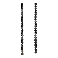 Black Crackle Agate Round Beads, 6mm by Bead Landing™