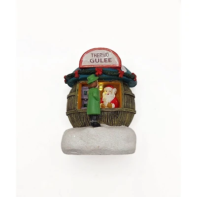 Wizardi 2.15" x 2.95" Christmas Village White Holiday Coffee Shop