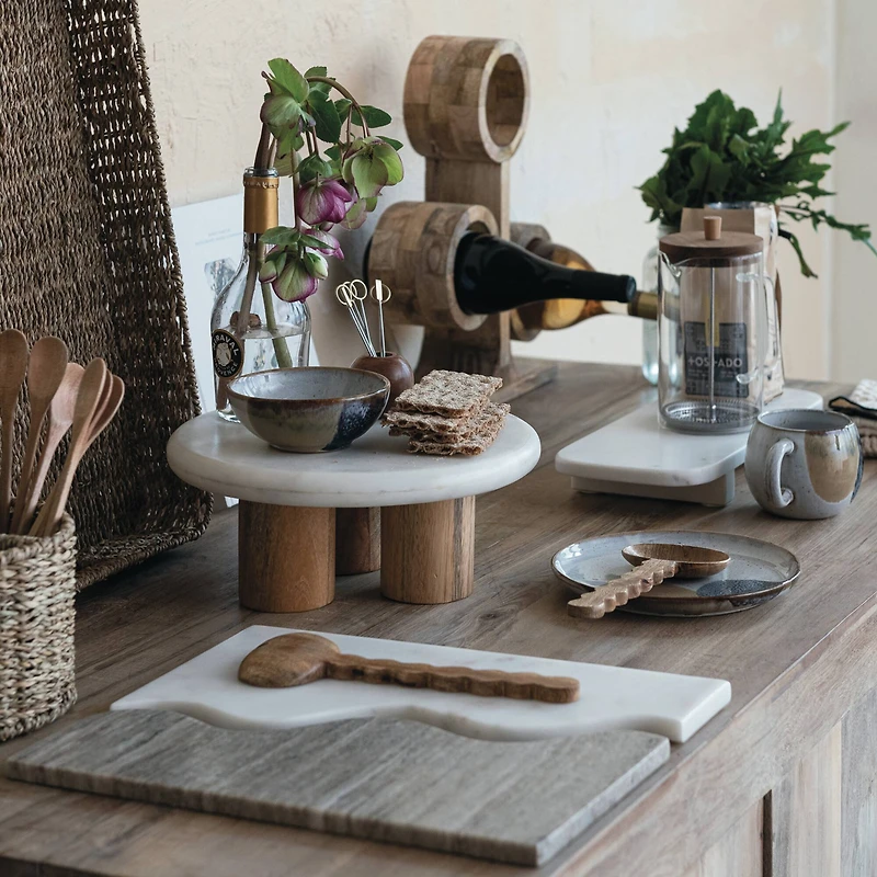 Hello Honey® 36oz. Glass & Stainless Steel French Press Coffee Maker with Acacia Wood Lid