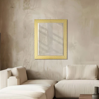 Head West White & Gold Framed Bevel Vanity Accent Mirror - 33" x 27"