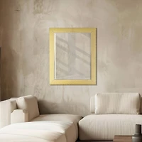 Head West White & Gold Framed Bevel Vanity Accent Mirror - 33" x 27"