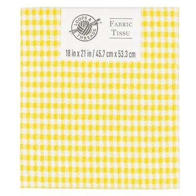 Yellow & White Plaid Cotton Fabric by Loops & Threads™