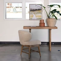 Hello Honey® 44" Natural Scandinavian Slatted Wood Console Table