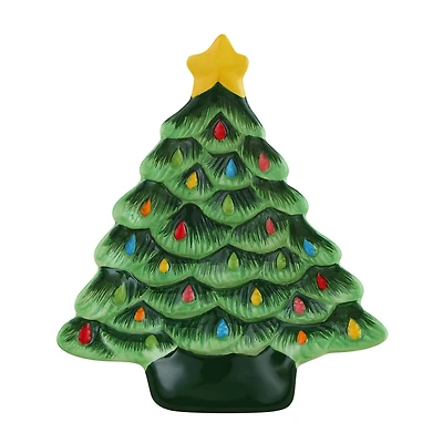 Mr. Christmas 6" Green Nostalgic Ceramic Tree Plate