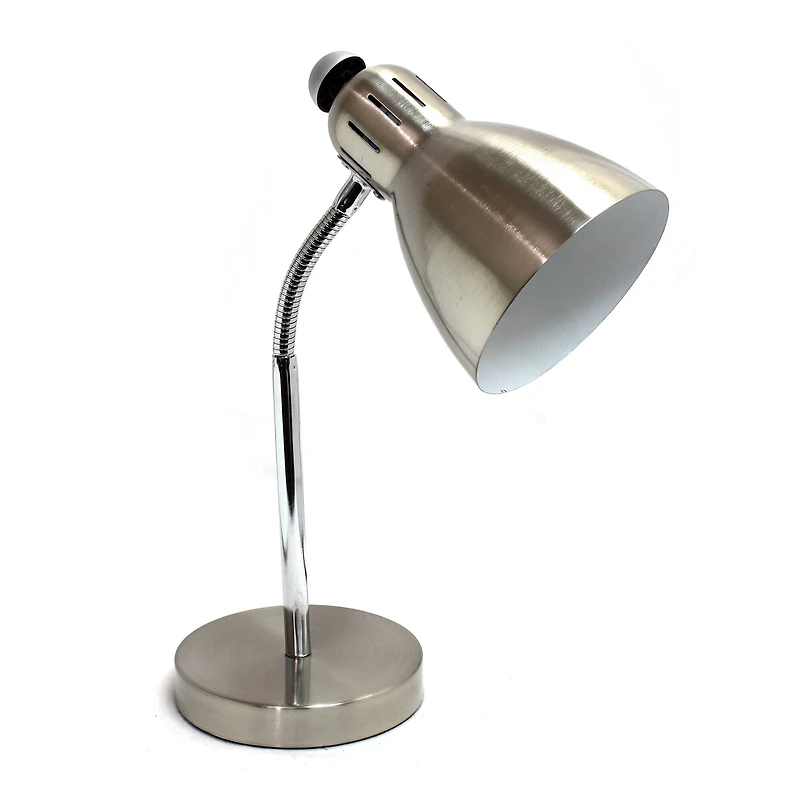 Simple Designs™ 16" Brush Nickel Semi-Flexible Desk Lamp