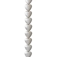 12 Pack:  Silver Hematite Heart Beads, 10mm by Bead Landing™
