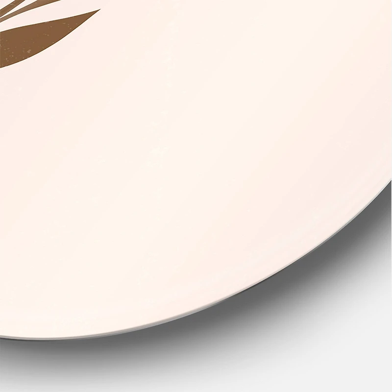 Designart - Abstract Terracotta Sun & Moon With Tropical Leaf