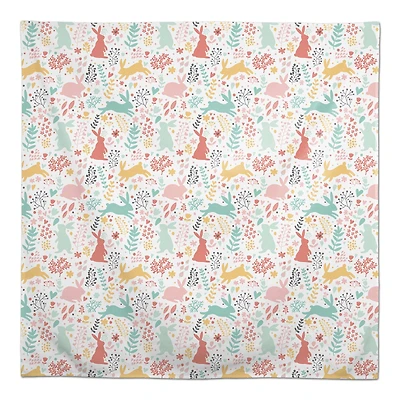 Scandinavian Bunny Pattern 58" x 58" Tablecloth