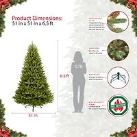 6.5ft. Pre-Lit Fraser Fir Artificial Christmas Tree, Clear Lights