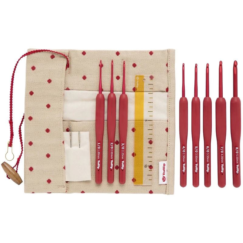 Tulip® Etimo Red Crochet Hook with Cushion Grip Set