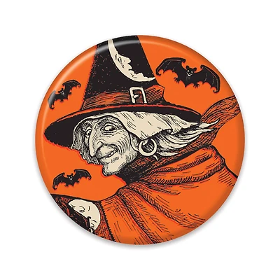 Beistle Vintage Halloween Classic Witch Button, 6ct.