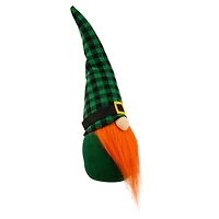 13" Green and Black Plaid St. Patrick's Day Leprechaun Gnome