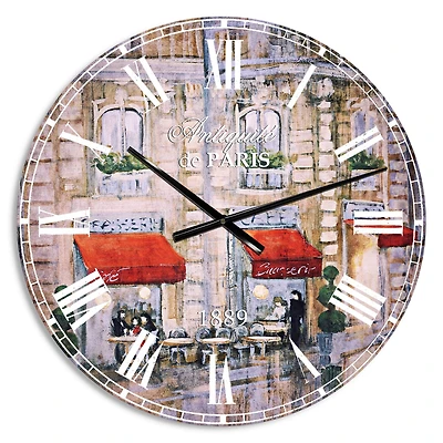 Designart Love in Paris II French Country Wall Clock