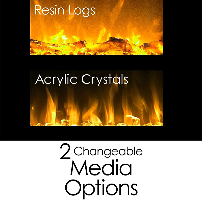 Hastings Home 50" Black Electric Fireplace