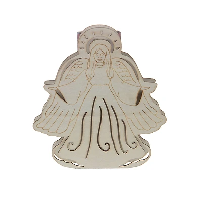 6.75" Unfinished Angel DIY LED Wood Décor by Make Market®