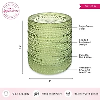 Kate Aspen® 10oz. Textured Beaded Sage Green Glass, 6ct.